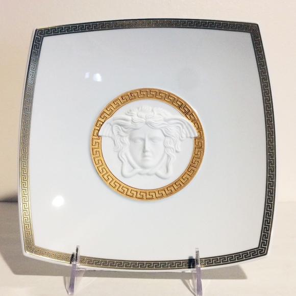 Versace Other - Versace Medusa Gorgona White & Gold Large Dish NIB